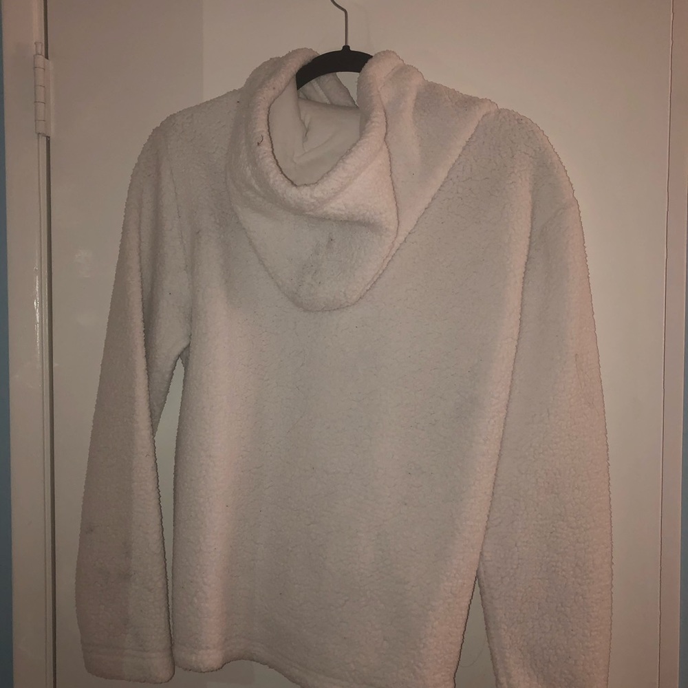White Fila fluffy hoodie